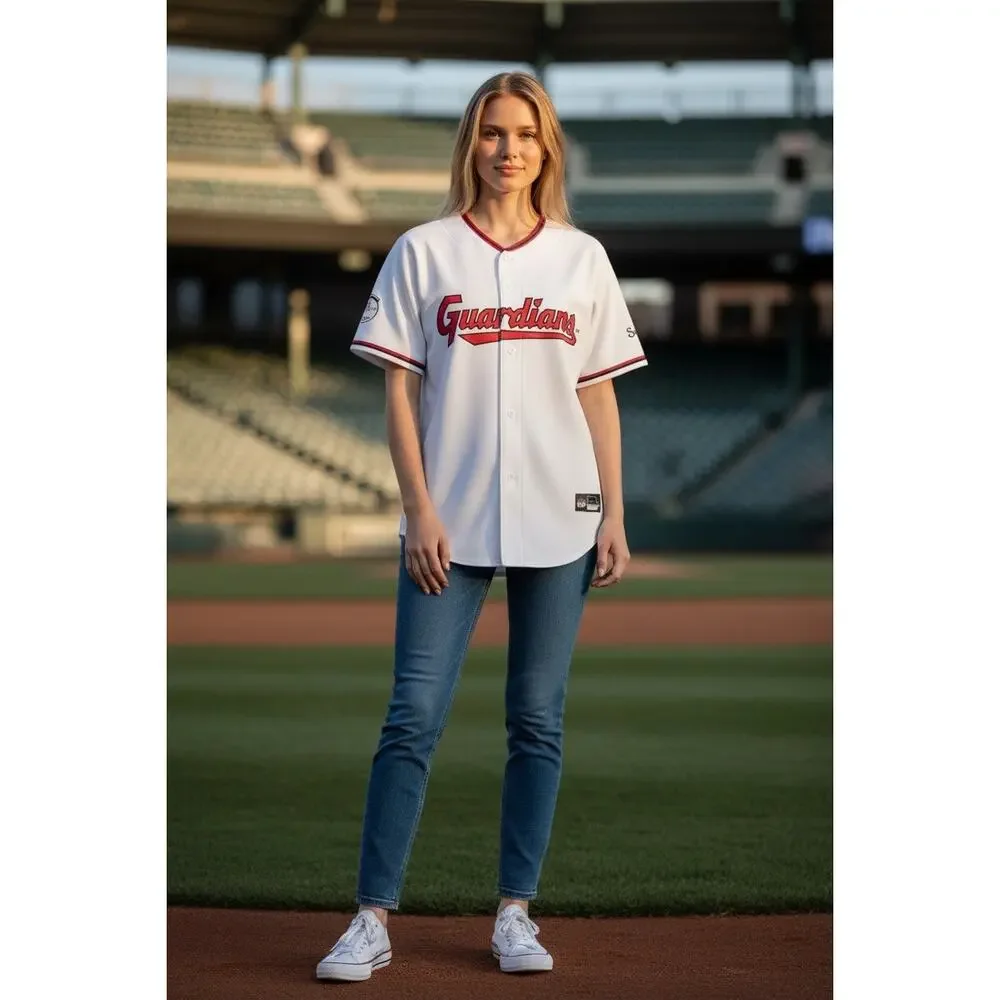 Cleveland Guardians Hunter Gaddis Jersey XL White Button Up Baseball MLB New 33 - Picture 3 of 13